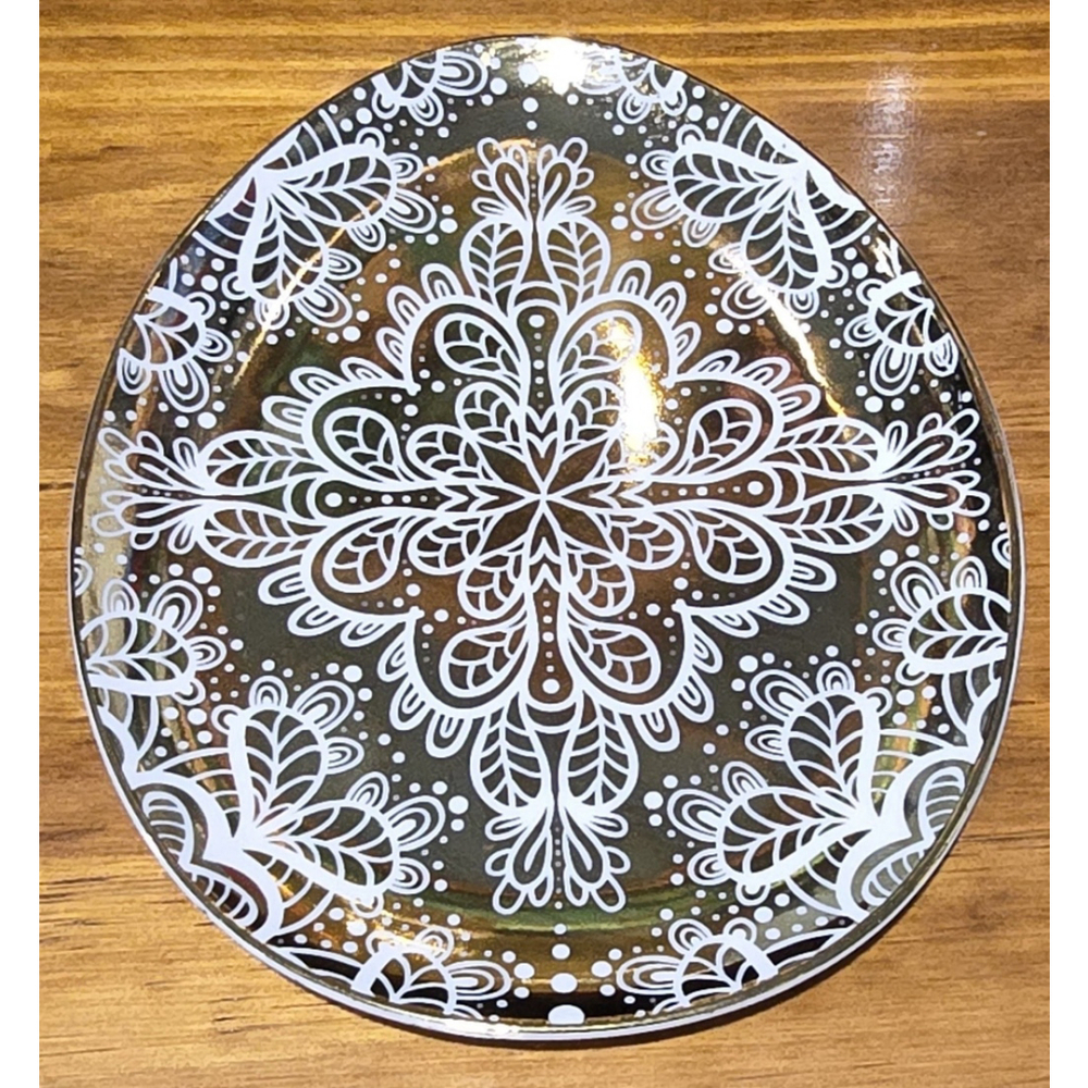 10 Strawberry Street Silver Mandala Plate Dinner Charger | Metallic Boho